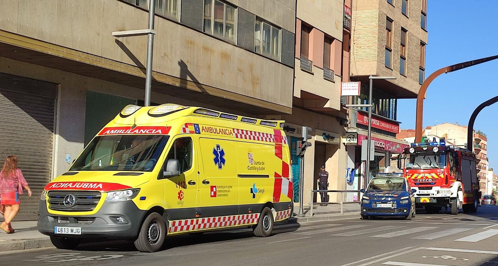 Accidente laboral en Zamora. Bomberos, Policía y ambulancia en la zona. Archivo
