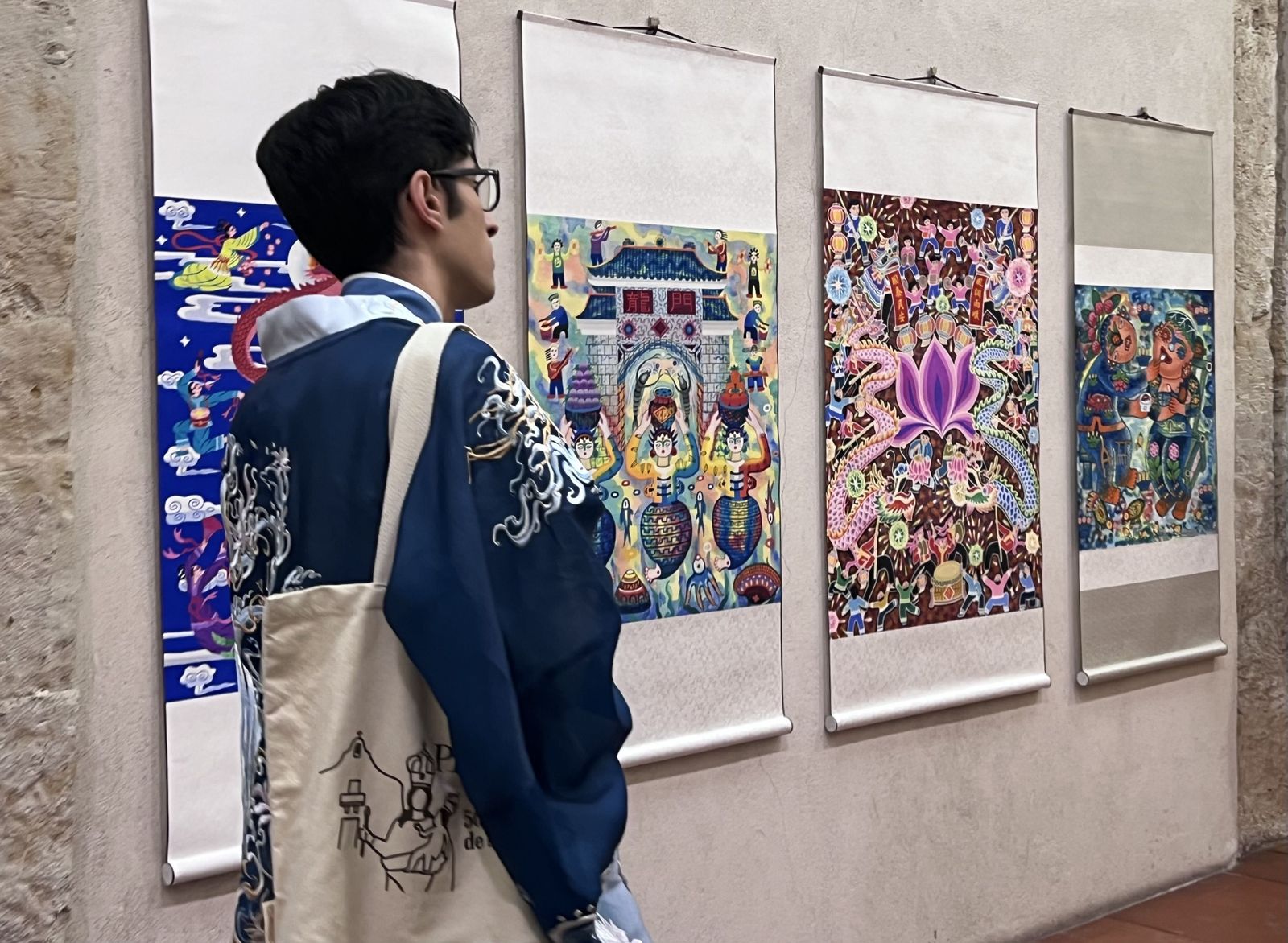 Archivo. Exposición de pintura de arte chino en el Teatro Liceo