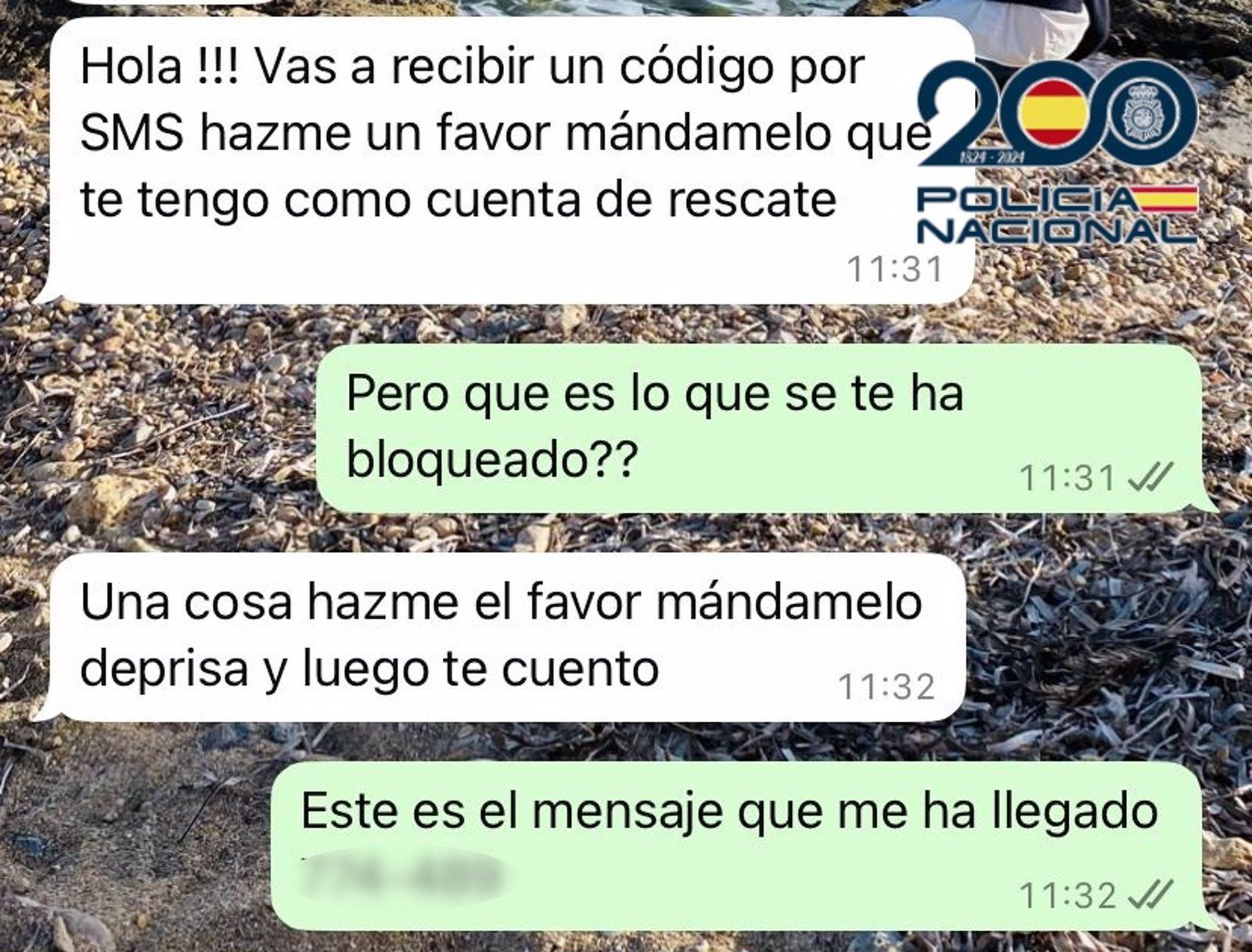 Ejemplo del intento de estafa - CNP