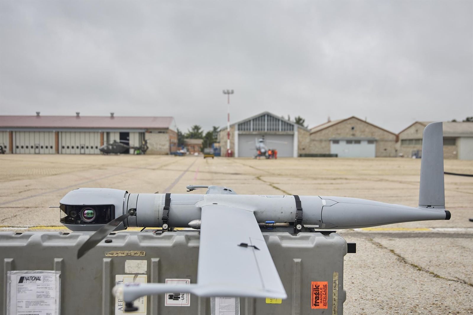 El dron Flexrotor, en la Base Aérea Coronel Maté (Colmenar Viejo, Madrid, España). EP