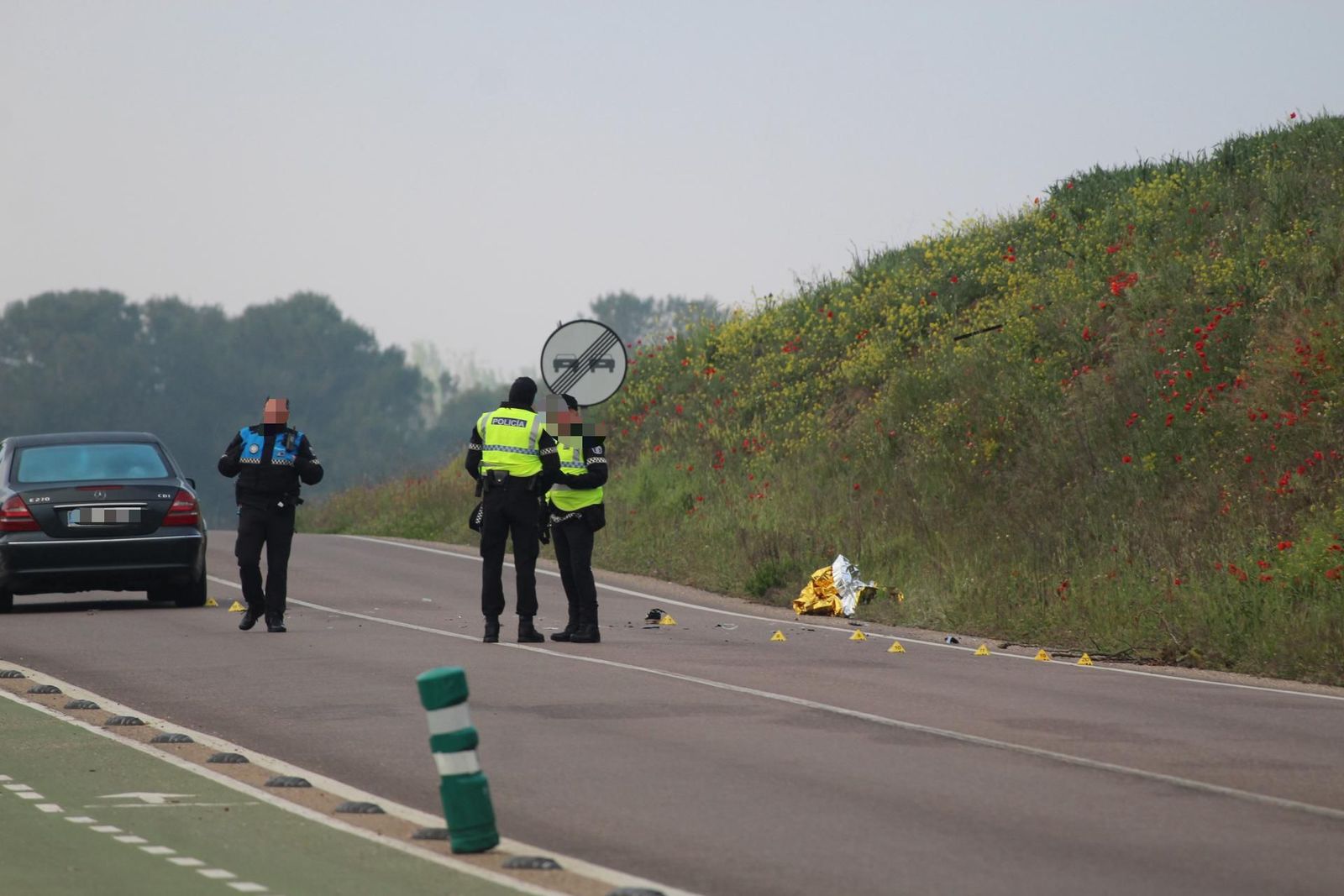 Atropello mortal en la carretera de Fuentesaúco, junto a la urbanización de las Bizarricas