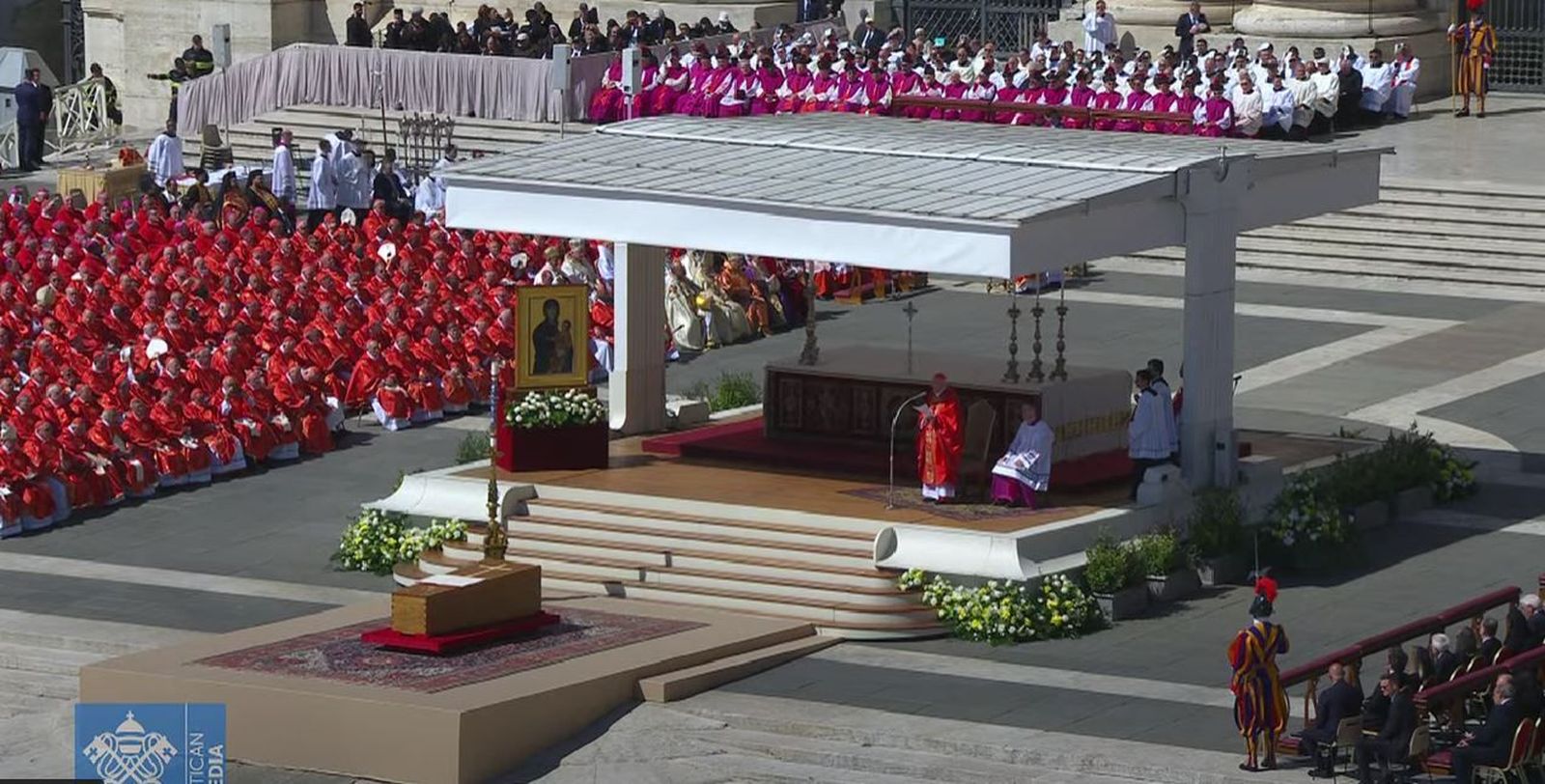 Funeral del Papa Francisco. Foto: Captura de un intsante de la retransmisions del canal 'Vatican News- Media Live'.
