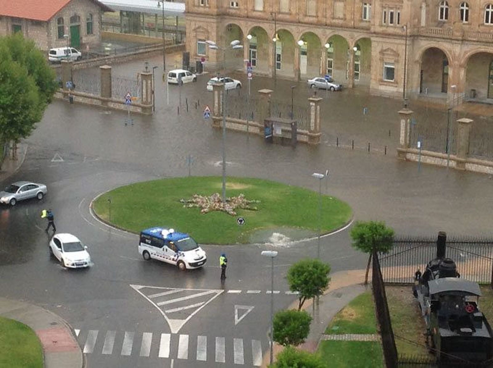 Imagen de archivo de una inundación producida en la zona tras fuertes lluvias.