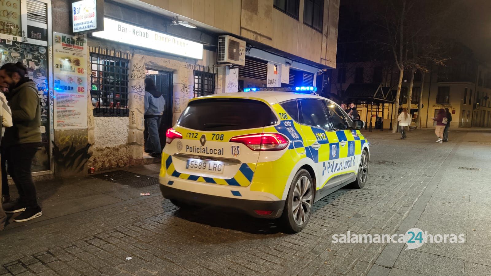 Policía Local de Salamanca en una foto de archivo de noche. S24H.
