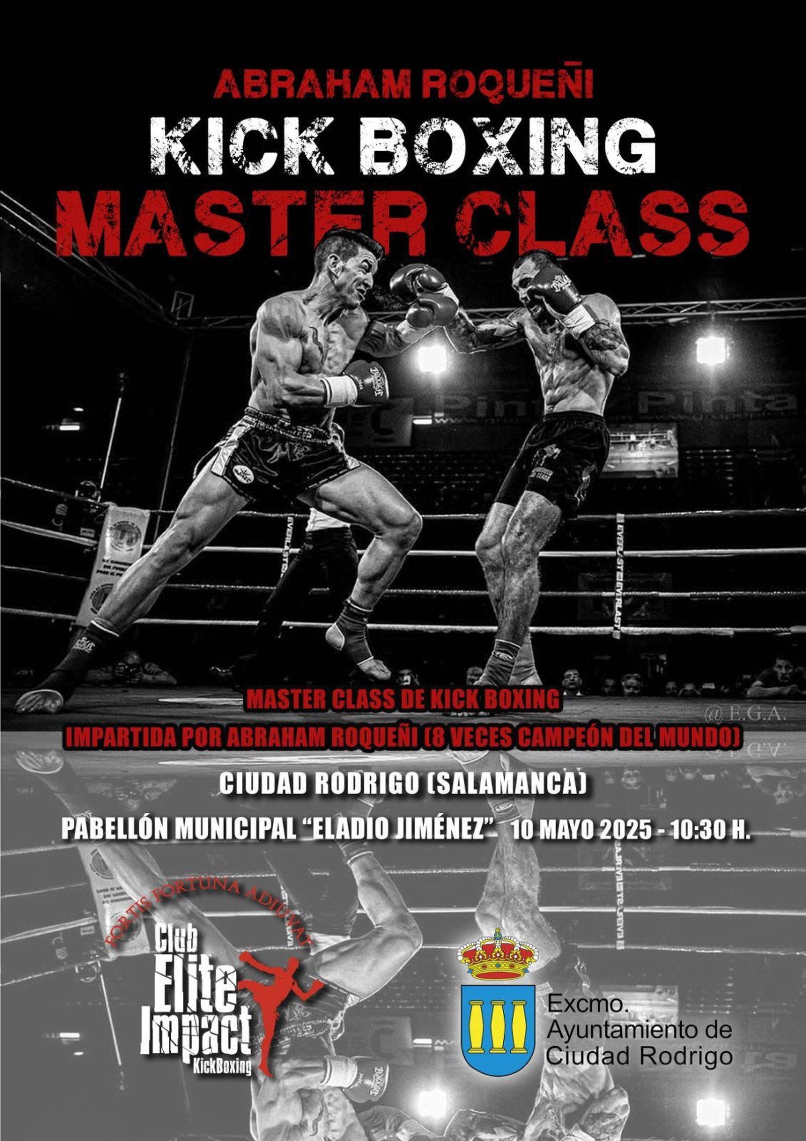 Abraham Roqueñi, Campeón del Mundo en múltiples ocasiones, ofrece una MasterClass de Kick Boxing en Ciudad Rodrigo