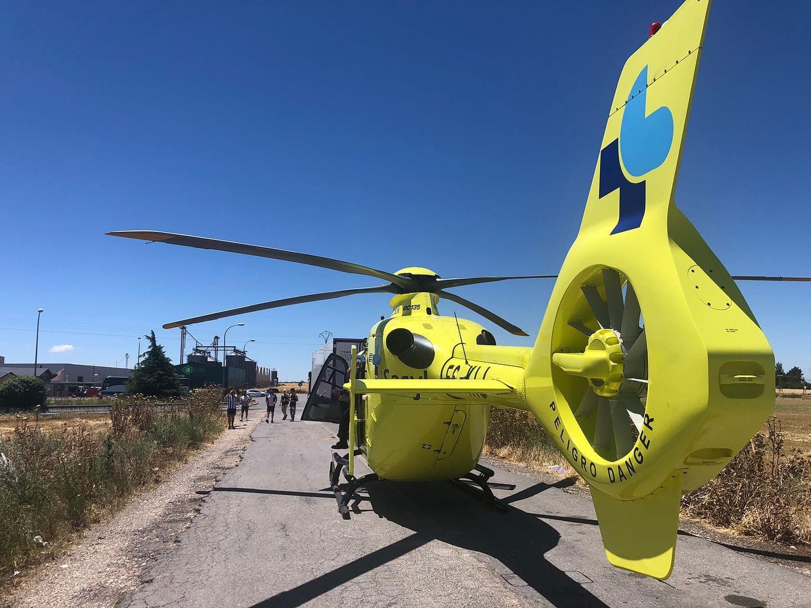 Helicóptero Sacyl. Foto de archivo