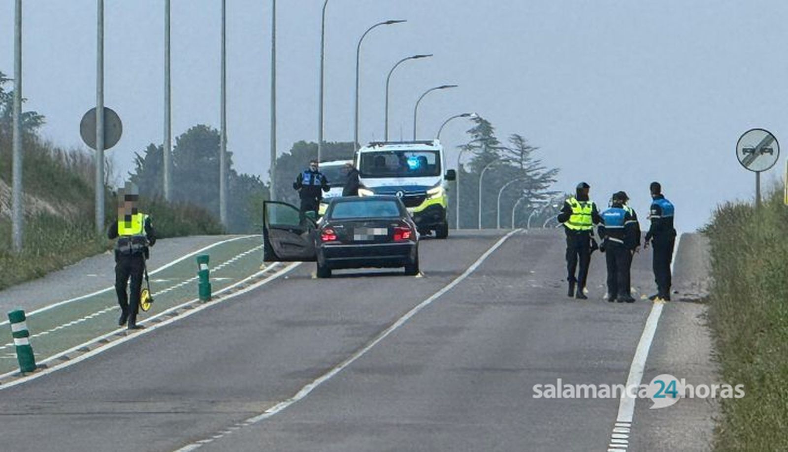 Atropello mortal en la carretera de Fuentesaúco, junto a la urbanización de las Bizarricas. Foto Belén Hurtado