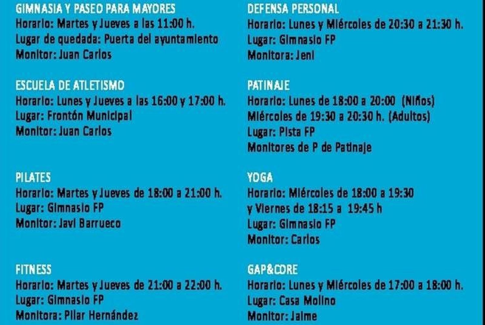 Amplia variedad de actividades deportivas en Alba de Tormes