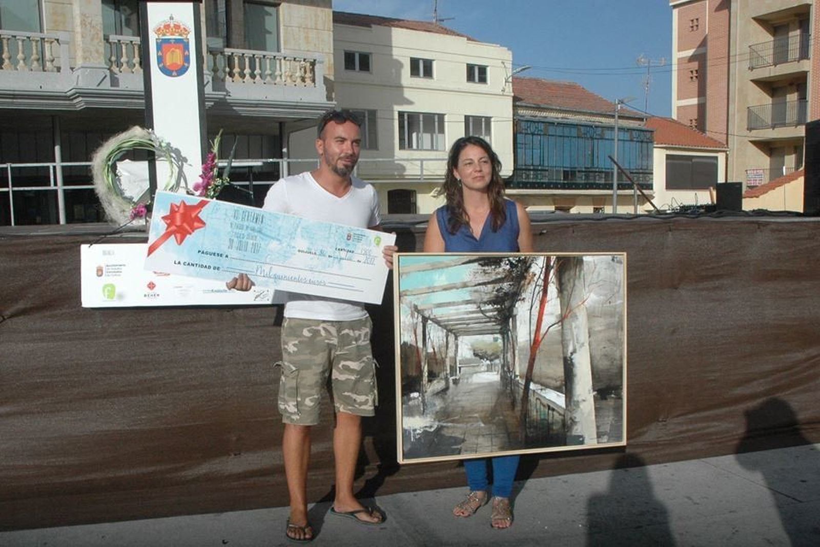 Una visión contemporánea de la plaza de Julián Coca, cuadro ganador del certamen de pintura al aire libre