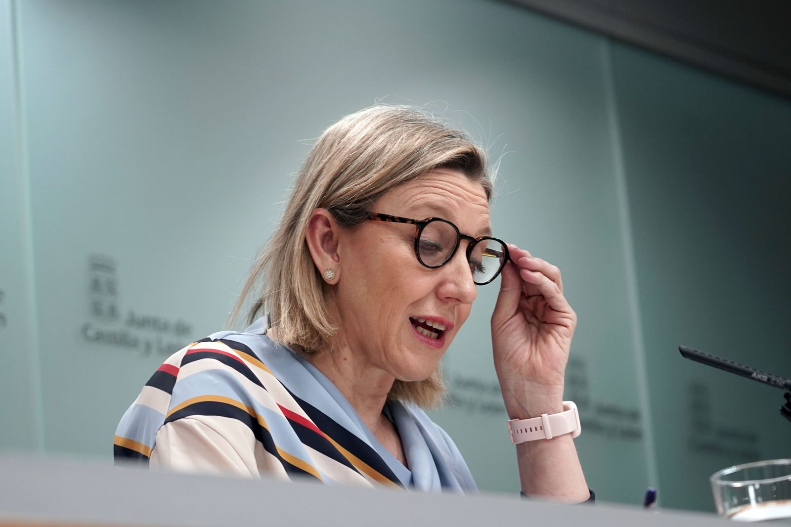 Rubén Cacho  ICAL . La vicepresidenta de la Junta de Castilla y León y consejera de Familia e Igualdad de Oportunidades, Isabel Blanco, comparece en rueda de prensa posterior al Consejo de Gobierno